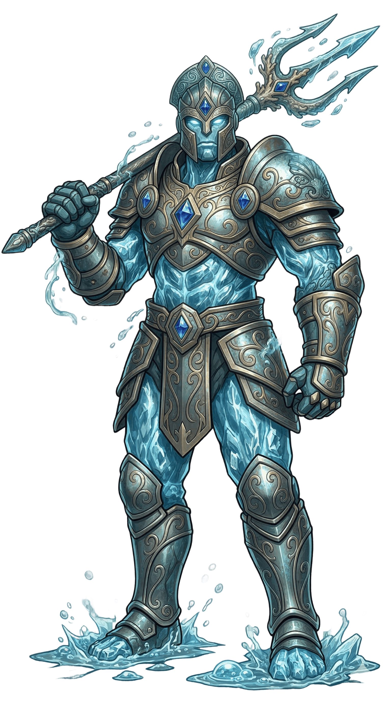 Golem de Água emergindo das profundezas